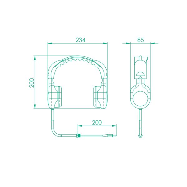Dimensions du casque anti vandale FORS en mm