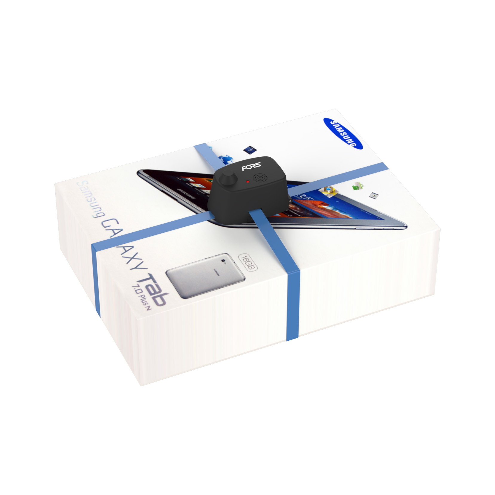 Antivol pour produit sous cerclage.